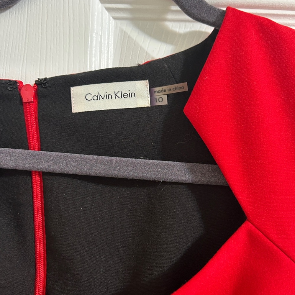Calvin Klein Red Ruched Mini Dress - Picture 3 of 3